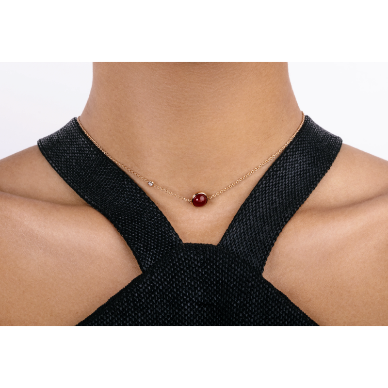 Picture of PIAGET Rose Gold Carnelian Diamond Pendant