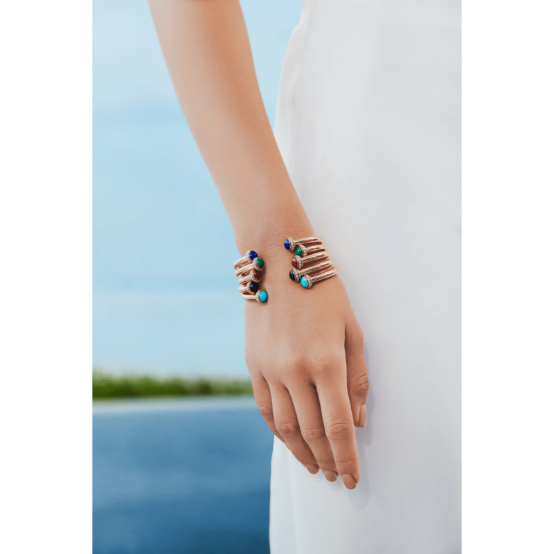 Picture of PIAGET Rose Gold Carnelian Diamond Open Bangle Bracelet