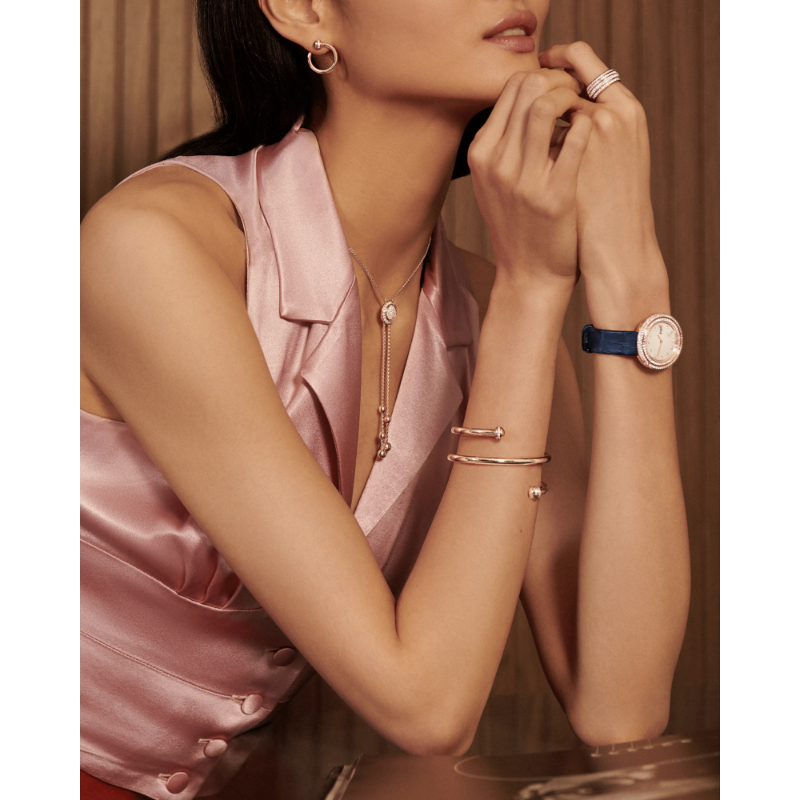 Picture of PIAGET Rose Gold Diamond Open Hoop Earrings