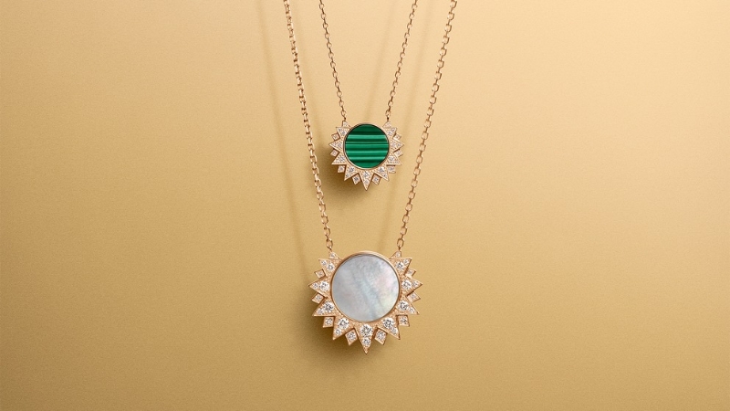 Resim Piaget Rose Gold Amazonite Diamond Pendant