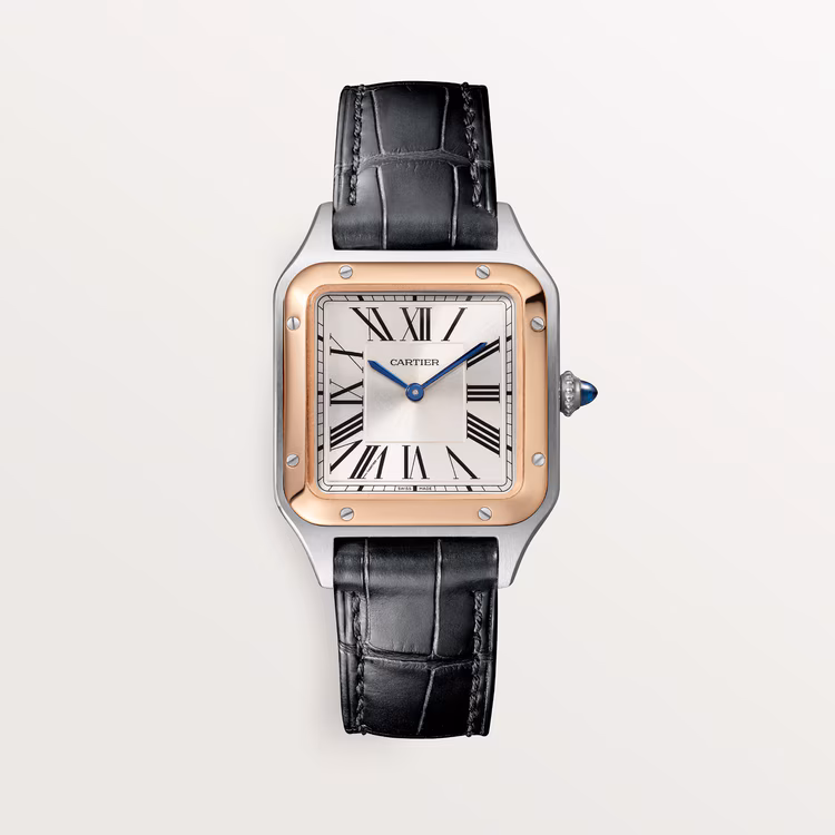 Resim SANTOS-DUMONT - STEEL & ROSE GOLD QUARTZ SMALL