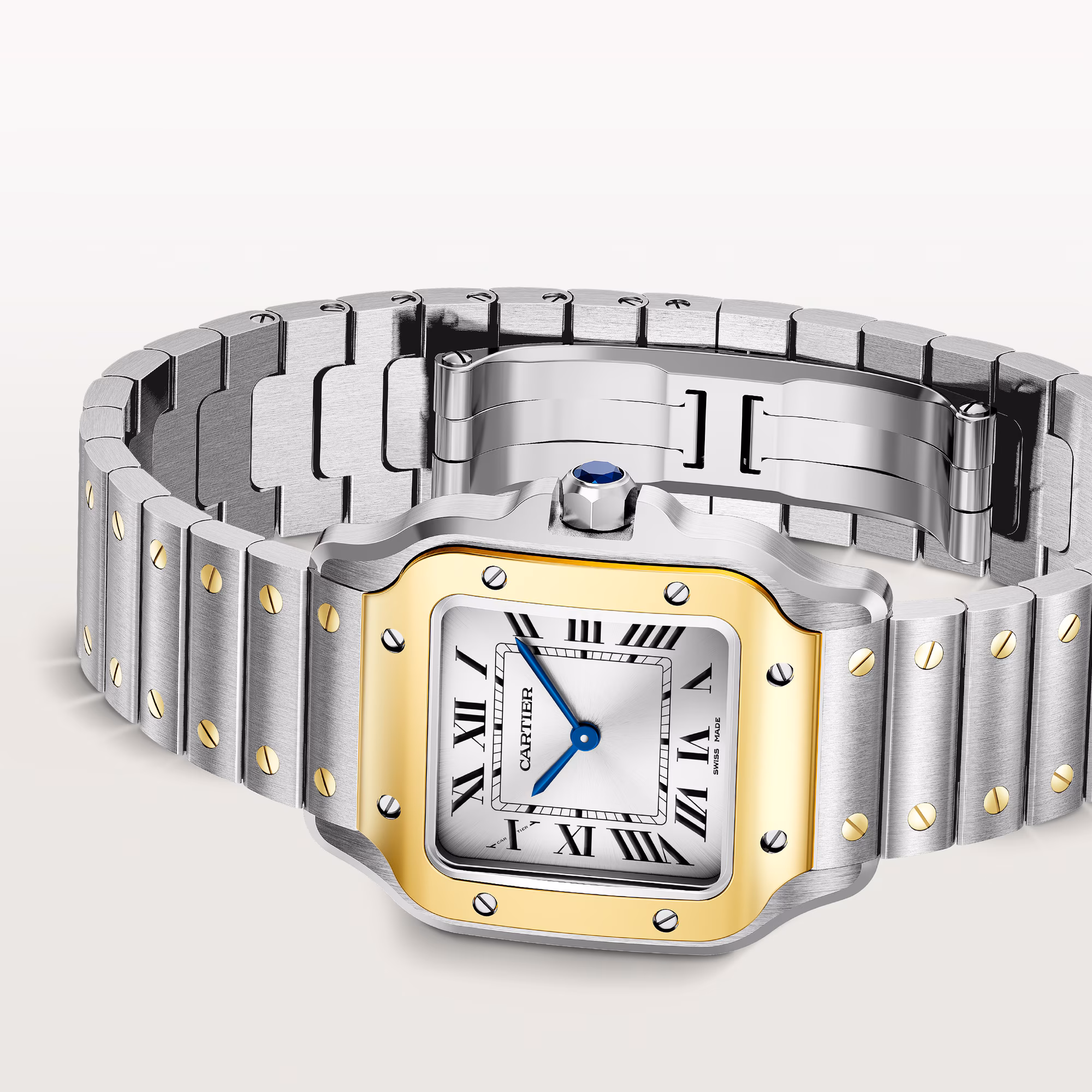Resim SANTOS DE CARTIER - YELLOW GOLD & STEEL AUTOMATIC SMALL