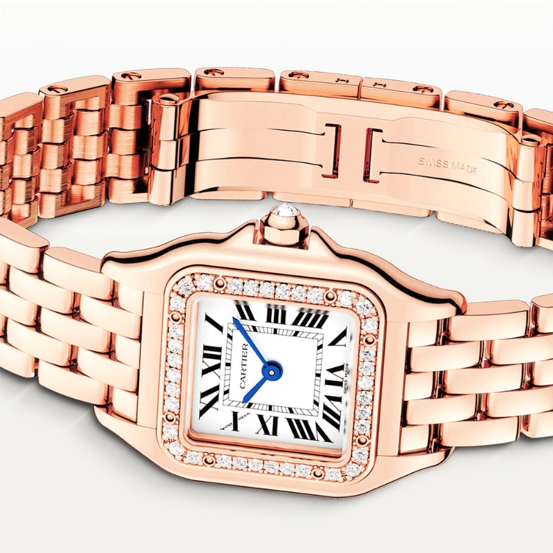 Resim Panthère de Cartier Small 18ct Rose Gold Diamond Set